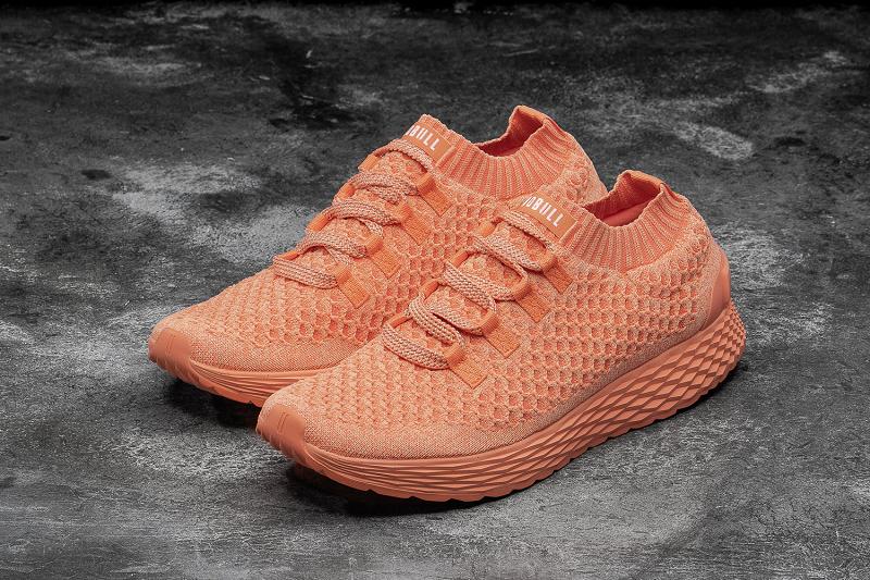 Orange Nobull Melon Knit Runner Men's Running Shoes | CA K1046O